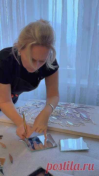 Создаю сияющие картины с блеском зеркал #интерьерныекартины #картинавинтерьер