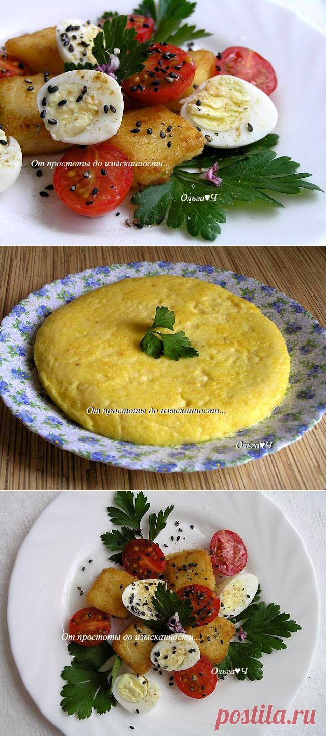 От простоты до изысканности...: Полента таранья от Валентино Бонтемпи и Салат из жареной поленты с перепелиными яйцами и черри от меня ;)