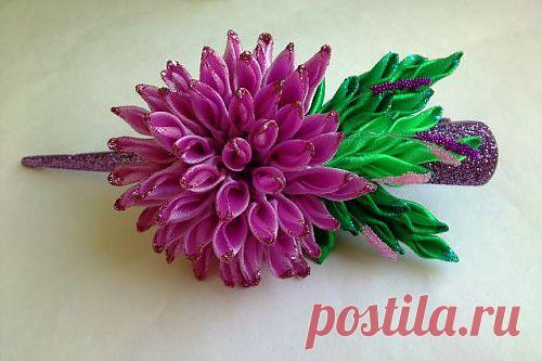 Мастер-Класс по Созданию Заколки «Астра» в Технике Канзаши.