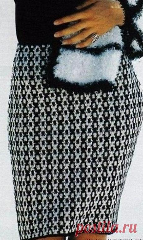 Вязание-спицы-Пальто+костюмы+юбки+брюки &gt;Юбка