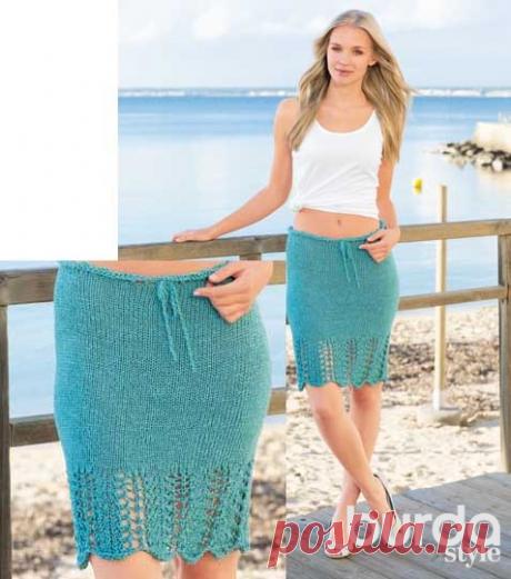 Юбка с ажурным низом - схема вязания спицами. Вяжем Юбки на Verena.ru