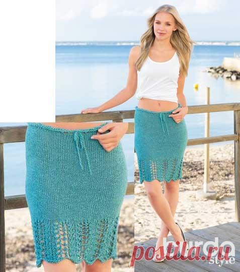 Юбка с ажурным низом - схема вязания спицами. Вяжем Юбки на Verena.ru