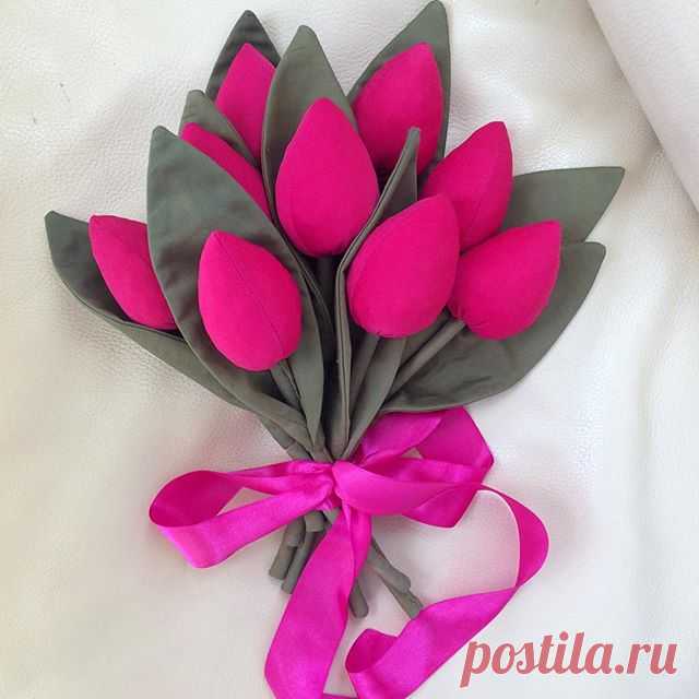 Тюльпаны#из#ткани#
