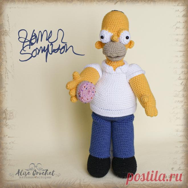 Кукла Гомер Симпсон вязаный крючком