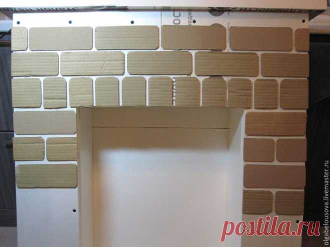 Фальш-камин с имитацией кирпичной кладки