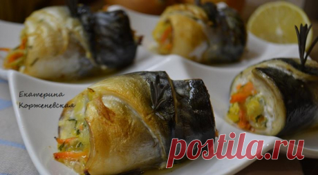 Рулетики из скумбрии с овощами, пошаговый рецепт с фото