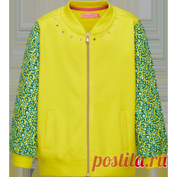 Толстовка на молнии для девочки, цвет лимонный