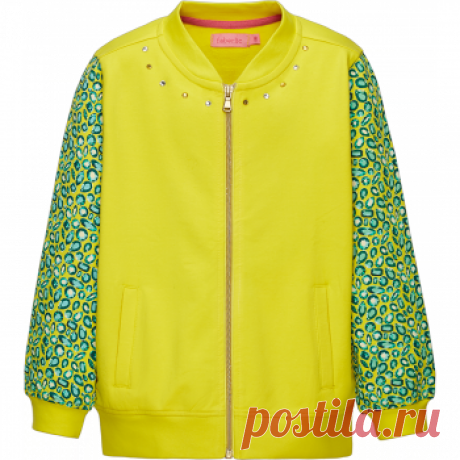Толстовка на молнии для девочки, цвет лимонный