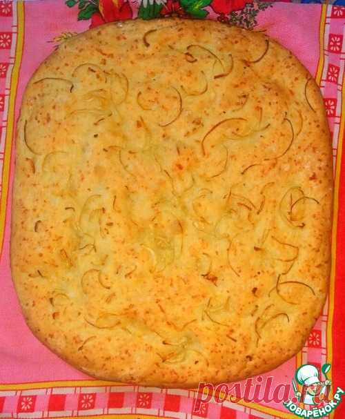 Сырная фокачча с луком и чесноком – кулинарный рецепт