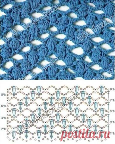 1001 узор. Узоры крючком. Шишечки и буфы