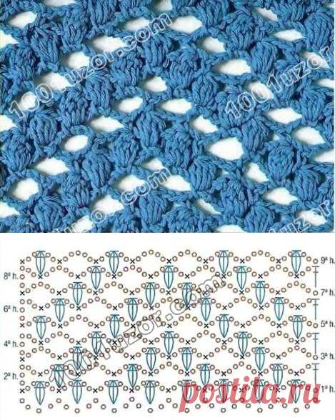 1001 узор. Узоры крючком. Шишечки и буфы