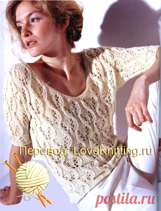 Ажурный пуловер на лето