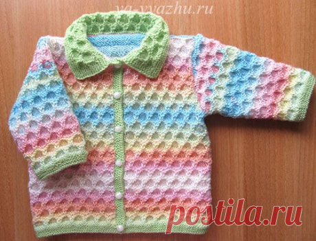 Детская кофточка &quot;Карамелька&quot; спицами для крошечной девочки | Вязальное настроение...