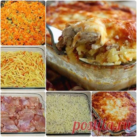 КАРТОФЕЛЬНАЯ ЗАПЕКАНКА С КУРИЦЕЙ ПО-ФРАНЦУЗСКИ 
Ингредиенты: ✔ 1 килограмм картофеля (около 6 средних картофелин) ✔ 1 луковица ✔ 1 морковь ✔ ½ столовой ложки масла ✔ соль, перец, приправа для курицы – по вкусу ✔ тимьян – по вкусу ✔ 8-10 куриных бедрышек ✔ 3-4 столовые ложки майонеза ✔ 150-200 граммов сыра моцарелла ✔ 30-50 граммов сыра пармезана ✔ 500 миллилитров нежирных сливок 
Приготовление: 
Сначала очистила и порезала картофель тонкой и длиной соломкой толщиной около ...