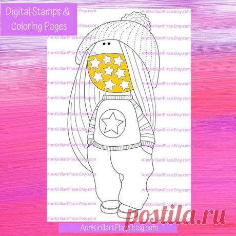 Scrapbooking Idea Love Interior Tilda Doll Colouring Page | Etsy