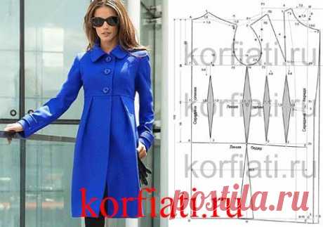 Выкройка женского пальто прилегающего силуэта — строим основу