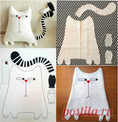 Шитье: текстильная подушка своими руками - Кот