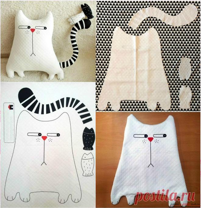 Шитье: текстильная подушка своими руками - Кот