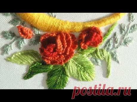 ВЫШИВКА: РОЗА для буквы "С" \ EMBROIDERY: ROSE for letter "C"