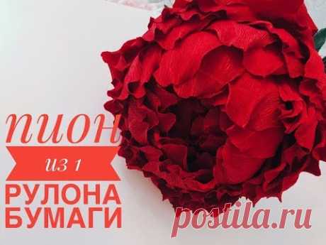 пион из гофро. бумаги из 1 рулона
