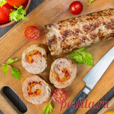 РУБЛЕНЫЙ МЯСНОЙ РУЛЕТ СО СЛАДКИМ ПЕРЦЕМ