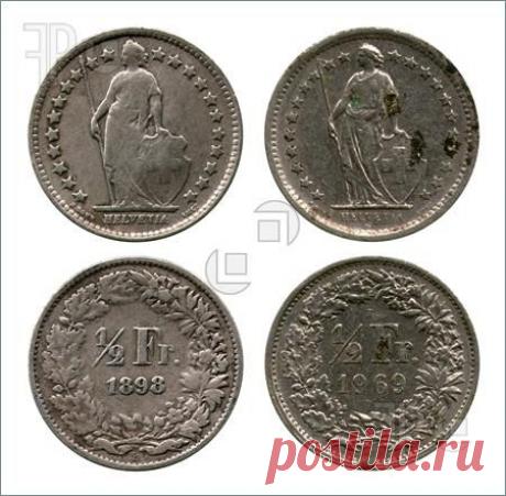 Image Of Half Of The Franc, Switzerland, 1898, 1969. Stock Picture To Download at FeaturePics.com