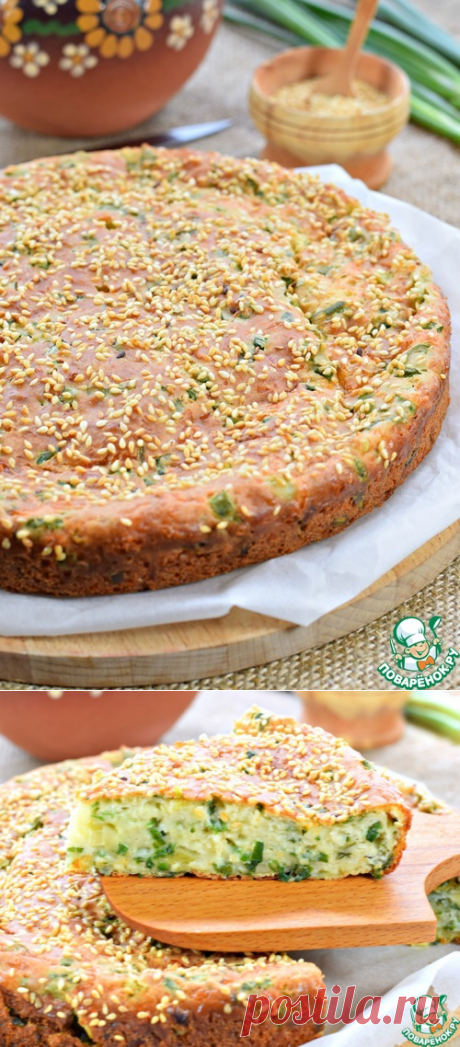 Быстрый луковый пирог с сыром - кулинарный рецепт