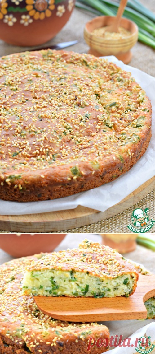 Быстрый луковый пирог с сыром - кулинарный рецепт
