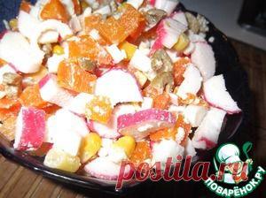 Салат с крабовыми палочками и оливками - кулинарный рецепт