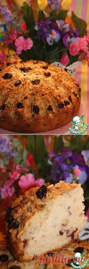 Воздушный пирог с яблоками, клюквой и орехами - кулинарный рецепт