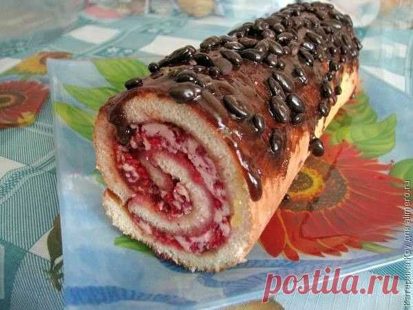 Веб Повар!: Бисквитный рулет с малиной