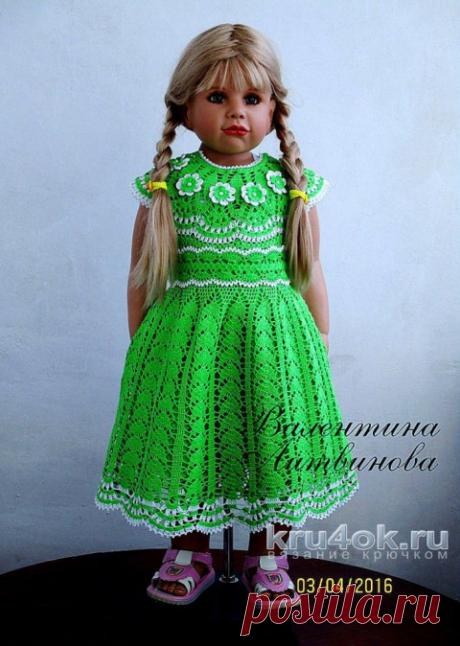Вязаное платье и шляпка для девочки. Работы Валентины Литвиновой - вязание крючком на kru4ok.ru