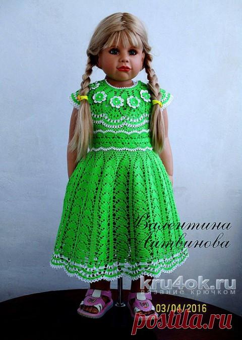 Вязаное платье и шляпка для девочки. Работы Валентины Литвиновой - вязание крючком на kru4ok.ru