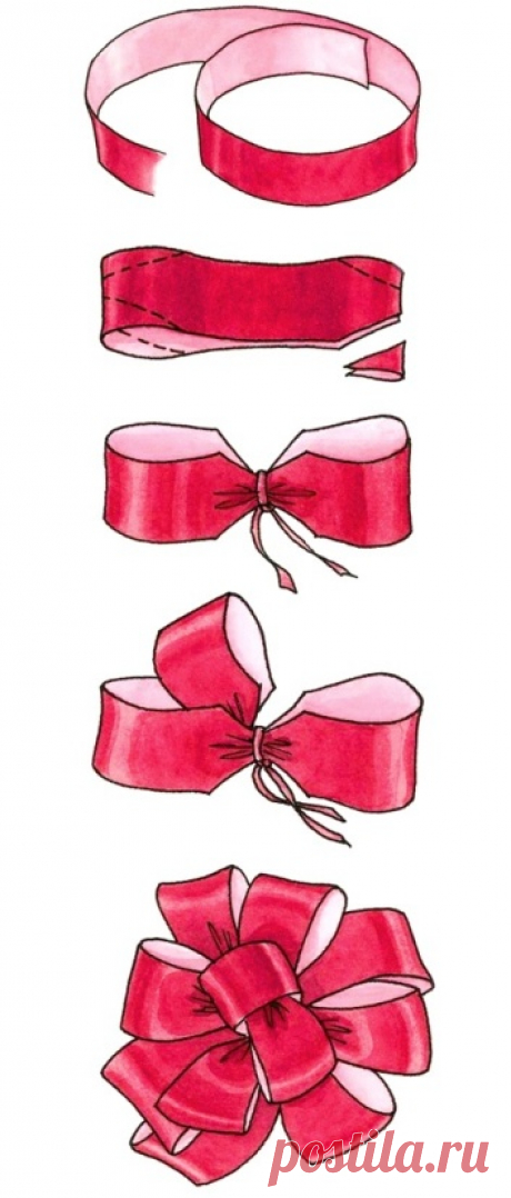 Как красиво завязать бант. Классический бант из георгиевской ленты. Банты для подарков и украшений