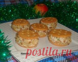 Закуска на крекерах - кулинарный рецепт.