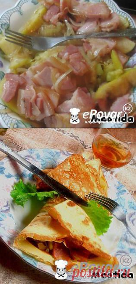 Толстый блинчик со свининой и яблоками — Рецепт приготовления с фото — Горячие блюда, Блюда из мяса