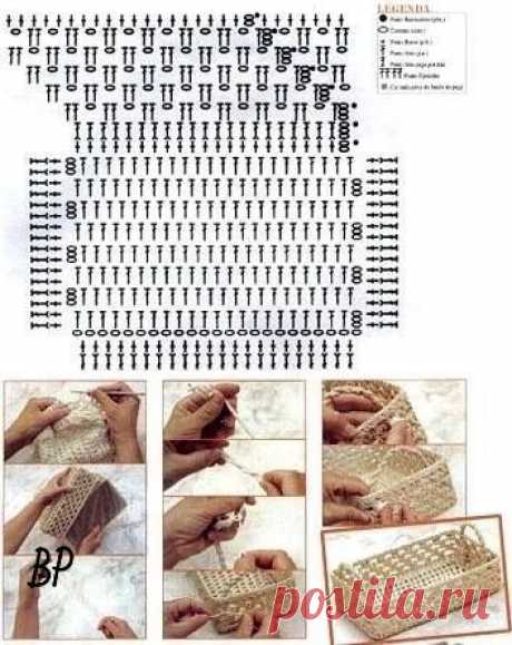 Корзинки из шпагата крючком