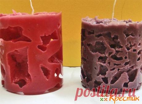 Декоративные свечи своими руками | Крестик