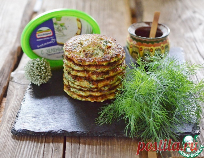 Кабачковые оладьи с творожным сыром – кулинарный рецепт