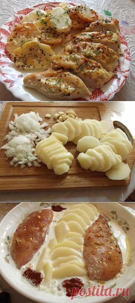 Куриные грудки в сливках с картошкой | Домашние Рецепты с Фото