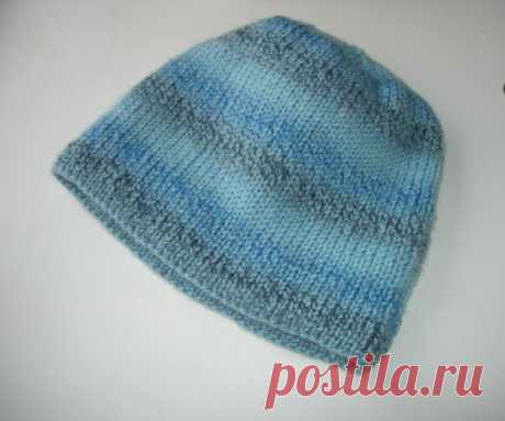 мужская  шапка связанная двойной резинкой... / Handmade / вяжем шапку спицами / Pinme.ru / Татьяна Пронова