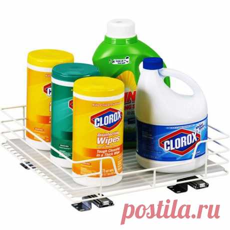 Glidez 4mm White Wire 15&quot; Single Basket Sliding Premium Kitchen Organizer: Kitchen &amp; Dining : Walmart.com