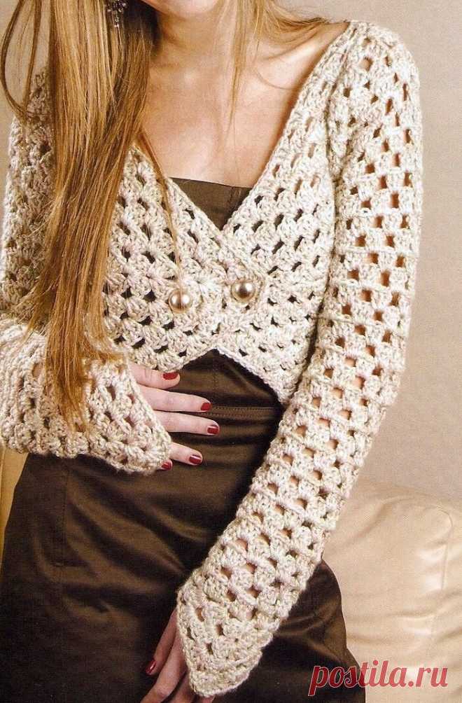 Коллекция женских жакетов и кардиганов крючком, со схемами узоров | Sana Lace Knit | Яндекс Дзен