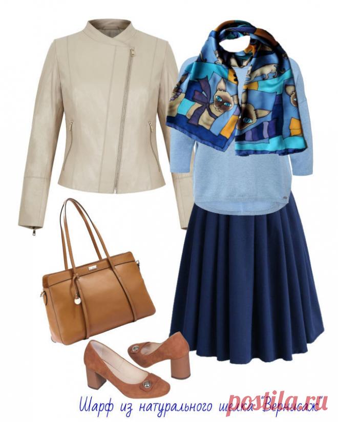 Шарф батик из натурального атласа 