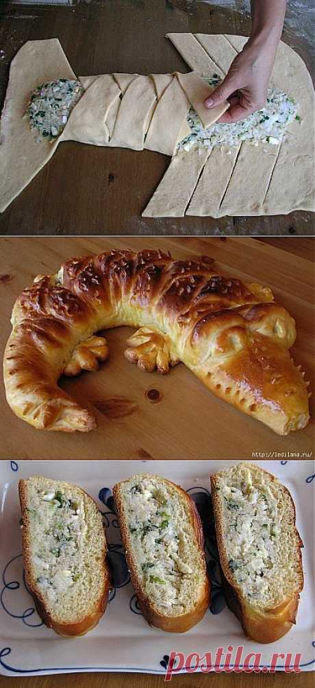 Монастырская постная рыбная кулебяка &quot;Крокодильчик&quot;.