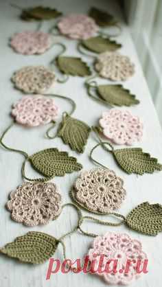 Wedding garland Christmas garland Crochet flower by…