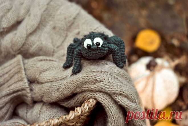 PDF Паучок крючком. FREE crochet pattern; Аmigurumi toy patterns. Амигуруми схемы и описания на русском. Вязаные игрушки и поделки своими руками #amimore - паук, маленький паучок.