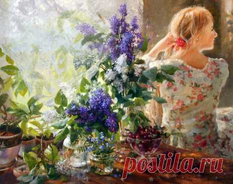 луг.околица.домишко. худ.Василий Жданов.