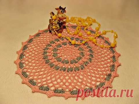 Салфетка крючком, мастер-класс для новичков. Napkin crochet workshop for beginners
