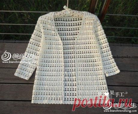 Шикарный кардиган крючком ажурным узором. Кардиганы для женщин крючком